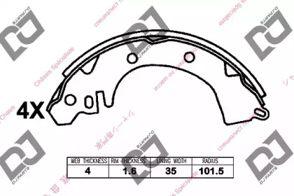 Комлект тормозных накладок DJ PARTS BS1351